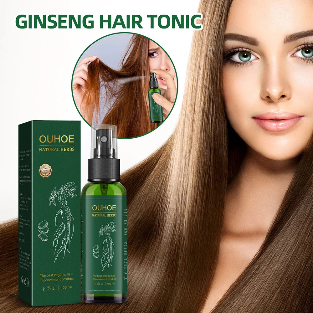 Ginseng Hair Growth Solution 100ml Hair Care Liquid Strengthens and Nourishes Hair Roots
