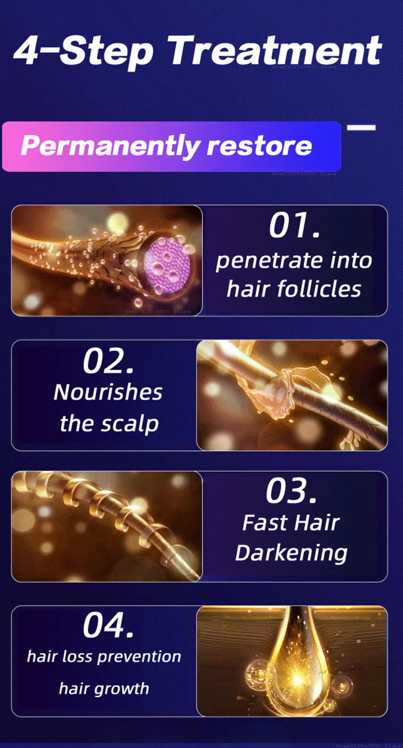 Black Hair Serum Anti Gray Hair Treatment Scalp Care Anti Hair Loss
