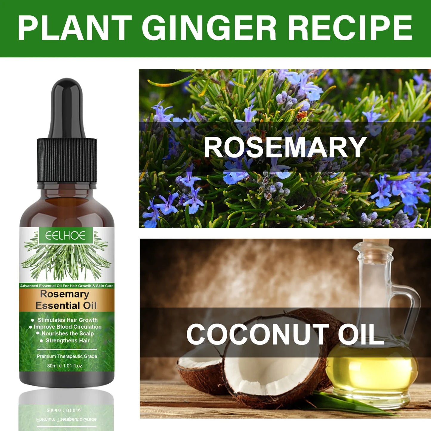 Rosemary Essential Oil Pure Natural Hair Growth Oils 30ml