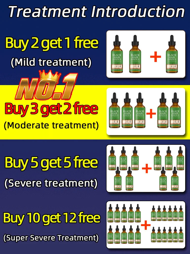Black Hair Serum Anti Gray Hair Treatment Scalp Care Anti Hair Loss