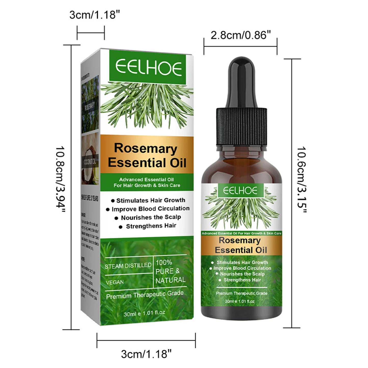 Rosemary Essential Oil Pure Natural Hair Growth Oils 30ml