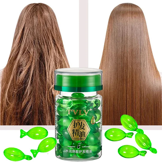 Hair Capsules Repairing Maltreated Frizzy Hair Silky Moisturizing Hair Oil Smoothing Nourishing Hair Care Essence Products 800mg